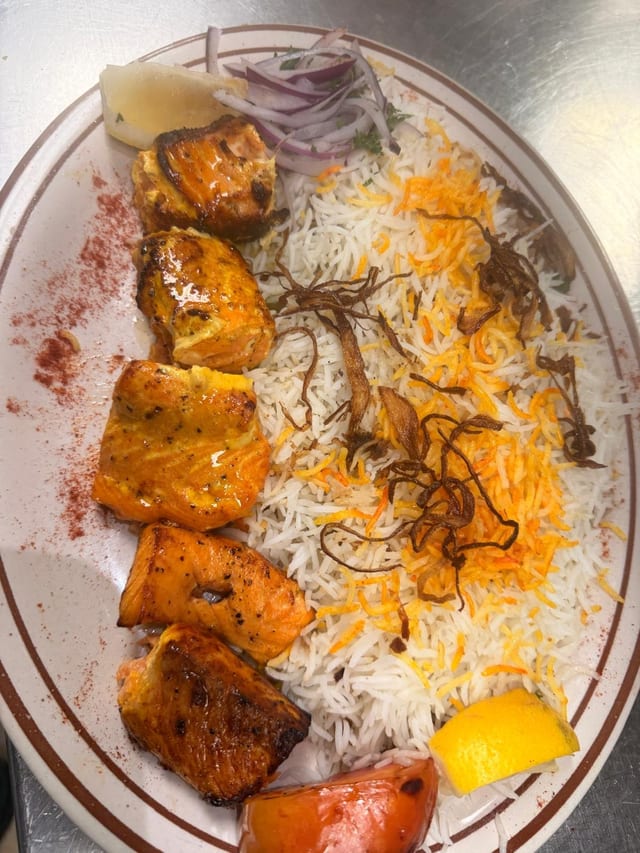 Salmon Kabob.
