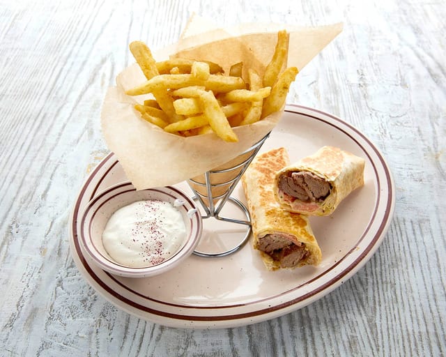 Filet Mignon Kabab Sandwich.